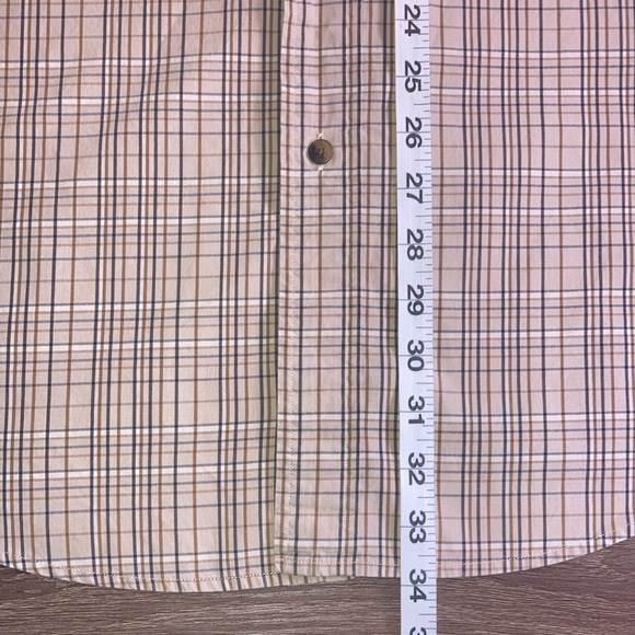 EUC Roundtree & Yorke Tan Plaid XLT Wrinkle Free Long Sleeve Button Down Shirt - Picture 6 of 7